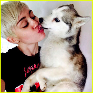 Miley Cyrus with New Dog